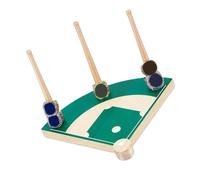 LAIOUSN Space Saving Baseball Rings Stand Wood Baseball Rings Stand with Artistic Stadium Designs for Sports Enthusiasts Decorative Holder