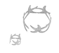 LAIOUSN Stylish Alloy Starfishes And Rings Set Adjustable Opening Jewelry Unique For Multifuntional Wear Alloy Jewelry