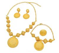 LAIOUSN Stylish Dubai Gold Color Jewelry Set Handmade Gold Color Bridal Set For Vietnamese Wedding Celebrations Engagement Party