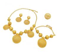 LAIOUSN Stylish Dubai Gold Color Jewelry Set Handmade Gold Color Bridal Set For Vietnamese Wedding Celebrations Engagement Party