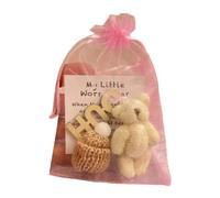 LAIOUSN Tiny Plush Bear with Inspirational Card Pocket Sized Soft Stuffed Toy Animal for Gifting Decoration Birthday Supplies Miniature Motivational Plush