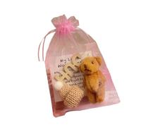 LAIOUSN Tiny Plush Bear with Inspirational Card Pocket Sized Soft Stuffed Toy Animal for Gifting Decoration Birthday Supplies Miniature Motivational Plush