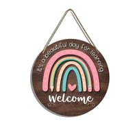 LAIOUSN Welcome Sign For Classroom Welcomes To Our Classrooms Door Sign Decorations Back To School Doors Hanger Teacher Supplies Classroom Teacher Hanger Signs