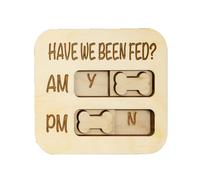 LAIOUSN Wooden Dog and Cats Feeding Reminder Elegant Bone Shaped Designs Fed Sign with Pet Trackers for Fridge Feeding Schedule