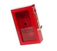 LAIOUSN Wooden Storage Box With Metal Hammer Red Emergencies Cash Holder For Birthdays Anniversaries Home Office Desk Decoration Anniversary Keepsakes Storage Box
