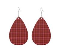 Laird Duffus Tartan Plaid Linen Plaid Women Earrings Waterdrop Shaped Fashionable Accessories