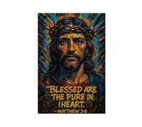 LAIRIBA Blessed Are The Pure in Heart, Biblical Teachings, Religious Beliefs Canvas Wall Art Print Poster For Home School Office Decor Unframe 20x30inch