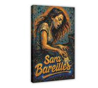 LAIRIBA Contemporary_Pop-Pianist-Sara-Music-Bareilles Poster for Room Aesthetics Canvas Wall Art Poster And Print Frame 12x18inch