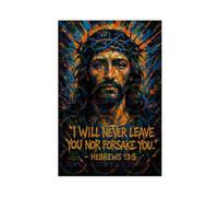 LAIRIBA Hebrews 13∶5, Jesus' Teachings, Religious-beliefs Poster Print for Teen Boys Room Canvas Wall Art Canvas Painting Print Unframe 20x30inch