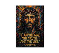 LAIRIBA John 14∶6, Jesus' Teachings, Religious-beliefs Poster for Room Aesthetics Canvas Wall Art Poster And Print Unframe 24x36inch