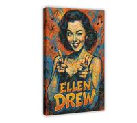 LAIRIBA Movie Actress Ellen_Drew Cute Action Canvas Art Poster And Wall Art Picture Print Modern Family Bedroom Decor Frame 20x30inch