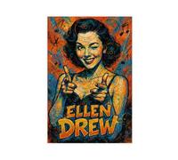 LAIRIBA Movie Actress Ellen_Drew Cute Action Poster Bedroom Canvas Decor Sports Landscape Office Room Decor Gift Unframe 12x18inch