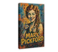 LAIRIBA Movie Actress Mary_Pickford Cute Action Art Wall Decoration Poster Family Bar Restaurant Garage Cafe Art Sign Gift Frame 12x18inch