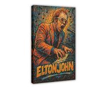 LAIRIBA Rock-Pianist-Elton-John-Music Poster Bedroom Canvas Decor Sports Landscape Office Room Decor Gift Frame 12x18inch