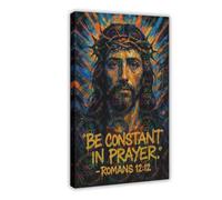 LAIRIBA Romans 12∶12, Jesus' Teachings, Religious-beliefs Poster for Room Aesthetics Canvas Wall Art Poster And Print Frame 24x36inch