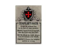 LAIRIBA Templar’s Oath Fear, Be Without Fear In The Face Of Your Enemies Brave,Stand Brave& Upright That The Lord May Love Thee Poster Canvas Poster 12x18inch(30x45cm) Unframe-style