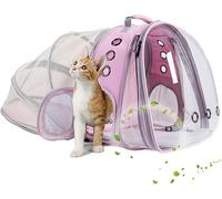 LAIRIES Dual Expandable Cat Backpack Carrier Front & Back Extension Pet Backpack Carrier, Fit up to 20 lbs, Bubble Capsule Dog Backpack Travel, Hiking & Outdoor Backpack