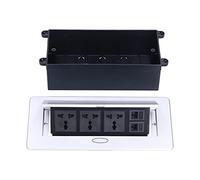 Lairun Pop Up Outlet, Hidden Desk Pop Up Socket, Embedded Power Strip Connection Box with 3 Outlets & 2 USB Charging Ports, for Floor/Office Table/Sofa/Factory, Safe and Durable