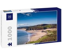 Lais Puzzle Three Cliffs Bay Gower Peninsula Wales Great Britain Aerial view 1000 pieces