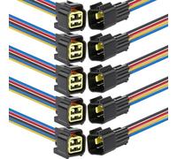 Laisomeke 4 Pin electrical Connector Waterproof Connector,Male and Female Way 16 AWG Wire Suitable for car Truck, Boat and Other Wire Connection (5 pack) Black