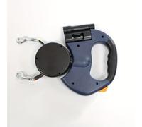 Laisse Double Rétractable Pour Chiens Pour 2 Avec Lampe De Poche Anti-enchevêtrement 360° Robuste Sans Enchevêtrement Pour Promenade Pour Petits Et Moyens Distributeur Sacs À Déjections(Blue)