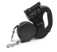 Laisse Double Rétractable Pour Chiens Pour 2 Avec Lampe De Poche Anti-enchevêtrement 360° Robuste Sans Enchevêtrement Pour Promenade Pour Petits Et Moyens Distributeur Sacs À Déjections(Red)