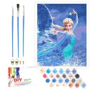 LAISU EIsa Paint by Numbers for Adults, Children, Beginners, 40 x 50 cm, Large Paint by Numbers Kit for Girls from 6 Years, Anime Frozen DIY Hand Painted Oil Painting with Canvas Brushes Acrylic