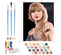 LAISU Taylor Paint by Numbers for Adults, Junior Beginners, 40 x 50 cm Large Art Painting Craft Set with Canvas Brushes Acrylic Paints, DIY Painting Craft Kit for Girls from 8 Years and Home