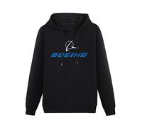 laita Boeing Aircraft Logo Airplane Hoodies Long Sleeve Pullover Loose Hoody Sweatershirt S Black