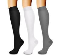 Laite Hebe compression socks,Black+White+Grey,S/M (3 pairs)