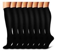 Laite Hebe Compression Socks For Women& Men circulation(8 Pairs),Socks-Best for Running,Sports,Hiking,Flight travel,Pregnancy, 001-black, Large-X-Large