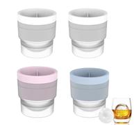 Laitejituan 4 Pcs Ice Ball Mould, Silicone Ice Cube Makers, Stackable Icesphere Mould for Chilling Cocktails, Whiskey, Drinks, Coffee