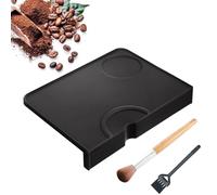 Laitejituan Coffee Tamping Mat with 2 Coffee Brushes, 20 x 15 cm Silicone Espresso Tamper Mat, Universal Coffee Accessories, Suitable for Home and Cafe Baristas, Coffee Station Kitchen Bar