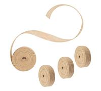 LAITER 4 PCS Natural Ribbon Natural Christmas Ribbon Hessian Ribbon Burlap Rustic Roll Jute Craft Ribbon for DIY Gift Wrapping for Christmas Party Decoration