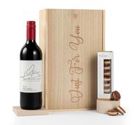 Laithwaites Chocolate & Wine Gift Set (Hotel Chocolat Macarons & Red Wine) Malbec Red Wine (75 nd Hotel Chocolat Salted Caramel Macarons