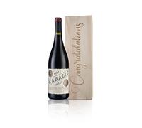 Laithwaites Congratulations Wood Gift Box | Wine Gift (75cl, Red Wine)