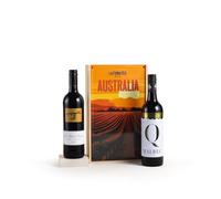 Laithwaites Red Wine Gift Set (Australia Regional Duo) - Red Wine Selection Box in Wooden Box - Q Malbec & The Black Stump Durif Shiraz - 2 x 750ml Bottles