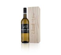 Laithwaites Thank You Wood Gift Box | White Wine Gift | Mussel Pot Sauvignon Blanc | New Zealand Wine | 1 (75cl) Bottle Wine Gift Box