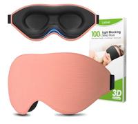 Laitver 100% Blackout Sleep Mask for Women Men- Perfect Eye Sleeping Mask for Side Sleeper, Zero Eye Pressure, 3D Cutout Ultra Soft & Comfortable Blindfold for Travel/Nap- Flesh Pink