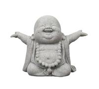 LAIXIABAO Buddha Sandstone Statues Praying Monk Sandstone Figurine Feng Shui Ornaments for Outdoor Gardens & Indoor Meditation Rooms,Bonsai Micro Landscape Decor Fish Tank Aquarium Decoration (grey)