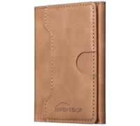 LaiYHe Magnetic Wallet, 6 Card Slots Holder, Flip PU Leather, Slim Minimalist Phone, Compatible with MagSafe Phones and Cases, for iPhone 17/16/15/14/13/12/Pro/Max/Plus (MW20-Light Brown)