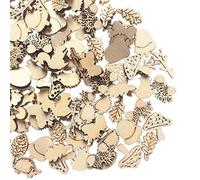 LAIYOHO 100 Pcs Wooden Craft Shapes：Animal & Plant Wood Cutouts | Cute Squirrel, Mushroom & Leaves，Hedgehog Shapes for DIY Scrapbooking, Kids Crafts， Home Décor & Party Embellishments