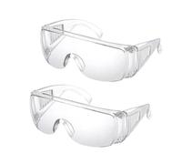 LAIYOHO 2 Pieces Protective Glasses with Scratch Resistant Eyewear Lenses UV Protection Adult Over Glasses Goggle for Construction Laboratory Chemistry Class.