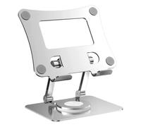 LAJHDCG 360° Rotating Metal Plate Stand Desktop Vertical Height-increasing Painting Game Learning Machine Suitable(Silver)
