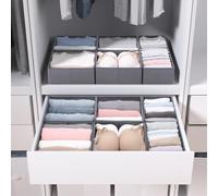 LAJIAKE Set of 12 Drawer Organisers Clothes for PAX Cupboard 75 x 58 cm Grey