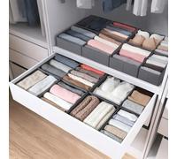 LAJIAKE Set of 16 Drawer Organisers Clothes for PAX Cupboard 100 x 58 cm Grey