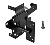 LAJIAOZ Black Finish Steel Gate Latch,Heavy Duty Self-Locking Gate Latch, Post Mount Automatic Gravity Lever Wood Fence Gate Latches with Fasteners to Yard and Secure Pool