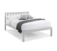 lajita wooden double bed in dove grey