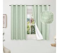 Lajode Sage Green Blackout Curtains for Bedroom - Linen Curtains 54 Inch Length Thermal Insulated Privacy Burlap Boho Window Drapes for Basement Scandi Farmhouse Nursery, 2 Panels, Each 52" Wide