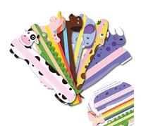 LAJUP 7 Pieces Guided Reading Strips Set, Finger Tracers Highlighted Reading Strips Dyslexia Instruments for Dyslexic Students to Help Read-Animal Shape